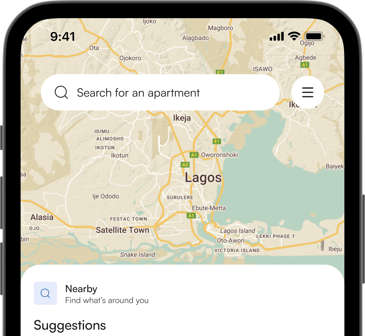 Interactive map on Rento